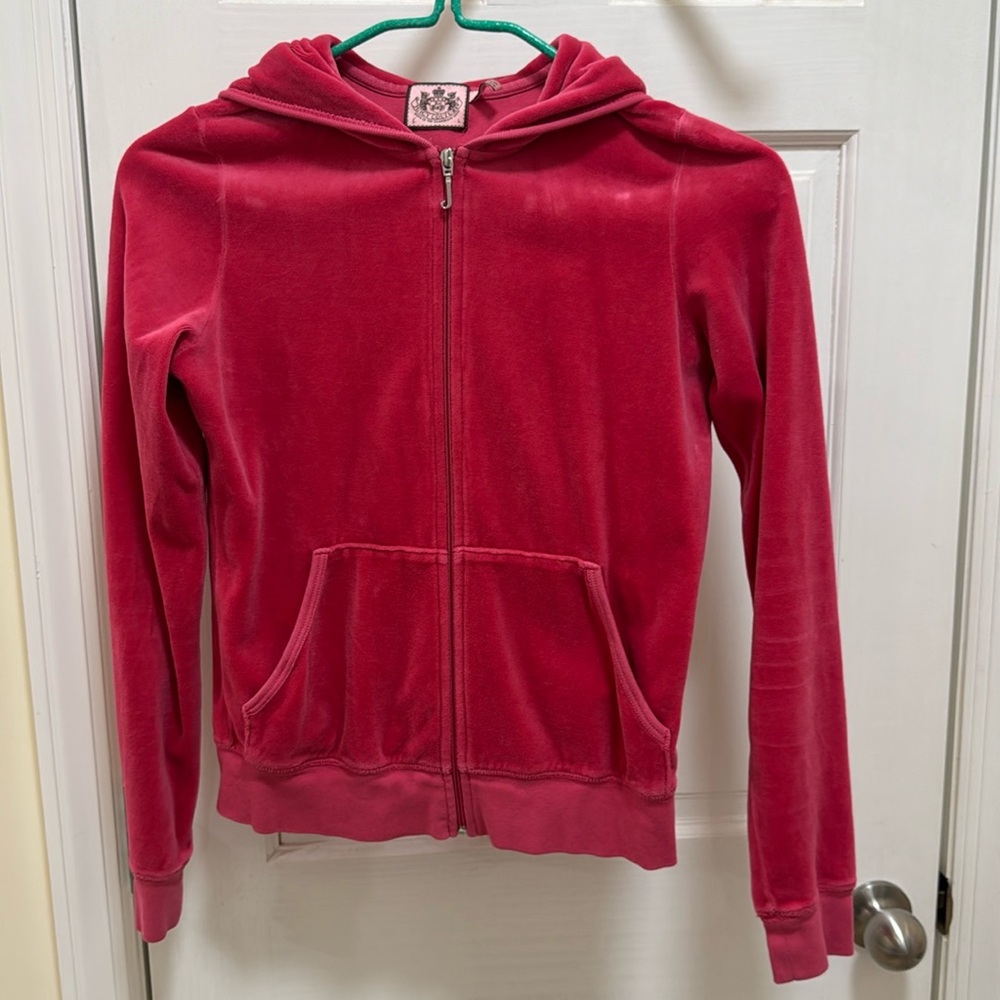 Juicy Couture Hot pink Hoodie size Large White